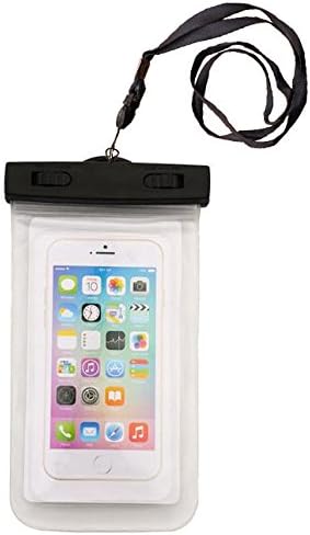 Waterproof Case.KINGBEST Universal Waterproof Case Bag Touch Responsive Transparent Windows,Watertight Sealed System for iPhone Series and Other Smartphone for Boating/Hiking/Swimming/Diving (White)