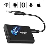 Wsky Wireless 2 in 1 Bluetooth Transmitter Receiver, CRS Chip, Best Wireless Car Kits for Home Car Audio Stereo System