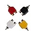 FolioGadgets RCA Y-Splitters (1 Male Jack to 2 Female Plugs) Connector AV Audio/Video Adapter - 4-Pack