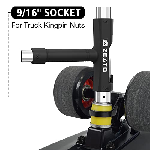 Zeato AllinOne Skate Tools MultiFunction Portable Skateboard T Tool