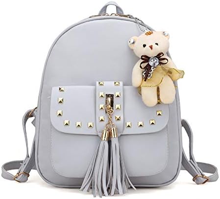 LuluZanm Women Bags 4 Sets Women Girl Bear Animals Tassel Backpack School Bag Shoulder Bag Handbag