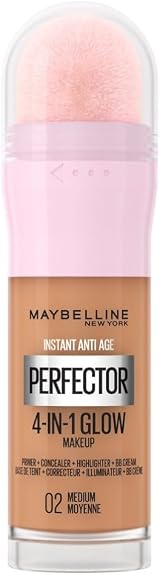 Maybelline Instant Anti Age Rewind 4-in-1 Glow Primer Concealer Highlighter 02