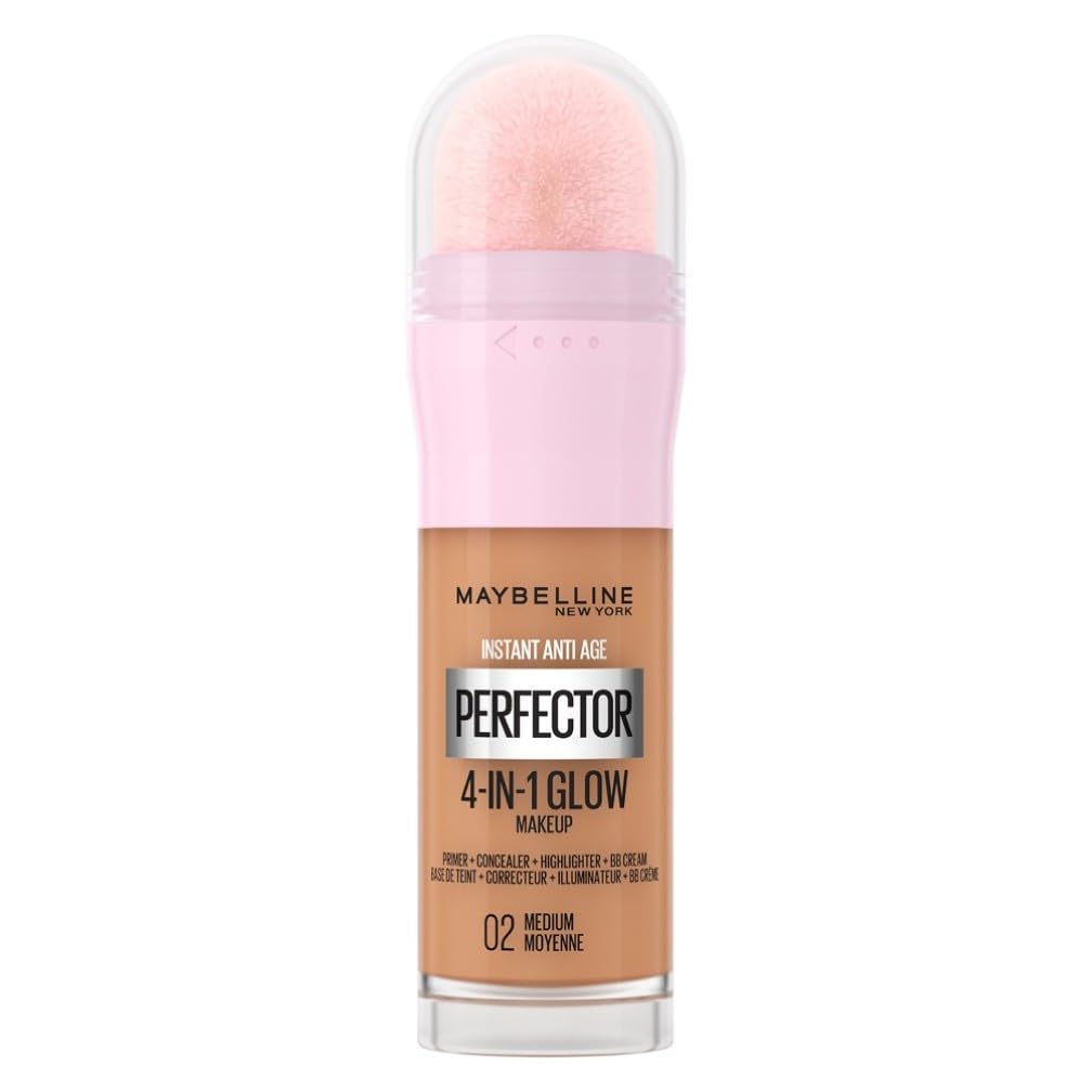 Maybelline New York Instant Anti Age Rewind Perfector, 4-In-1 Glow Primer, Concealer, Highlighter, Self-Adjusting Shades, Evens Skin Tone with a Glow Finish, Shade: 02 Medium — image 1