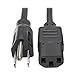 Tripp Lite Standard Computer Power Cord 10A,18AWG (NEMA 5-15P to IEC-320-C13) 20-ft.(P006-020) Black