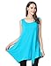 JollieLovin Womens Plus Size Loose-fit Sleeveless T-Shirt Tank Tunic Top(3X, Lake Blue)