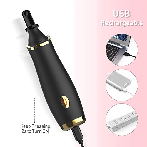 Liberex Automatic Makeup Brush Cleaner and Dryer - USB Rechargeable Electric Cleaning Machine, with 8 Size Rubber Collars and Storage Stand, Super- quick Cleaning and Drying