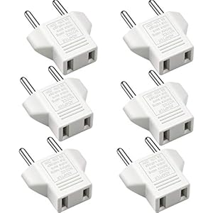 VGUARD [6 stuks] reisstekker, adapter reisadapter, 2-Pins CN China US USA Amerika naar 2-Pins EU Frankrijk, Duitsland…
