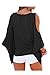 Pink QueenWomen's Off Shoulder Batwing Sleeve V-Neck Shirt Tops Blouse
