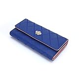 Deanna Rich Womens Card holder Clutch Wallet Leather Long Purse(Blue)