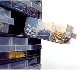 Raaco RAA137409 Blue Transparent Parts Storage Metal Cabinet 24 Drawer Organizer view 3