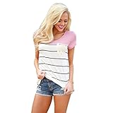 Blouses,Toraway Women Summer Stripe Short Sleeve T-Shirt Top Blouse