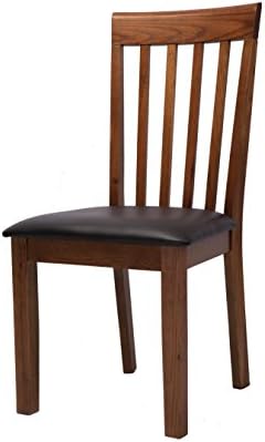 MYMQ Dining Side Chair, Set of 2, Comb Back with Upholstered Seat, Crafted from Solid Oak Wood, Clear Oak Wood Grain with Old Effect