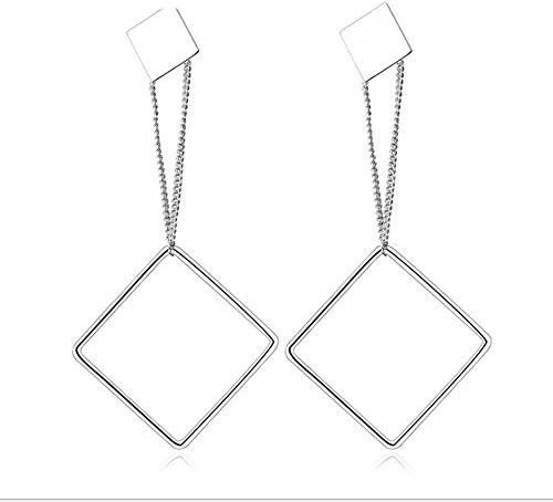 Jesie Club Lifelong Square Pierced Earrings for Women Platinum Plating