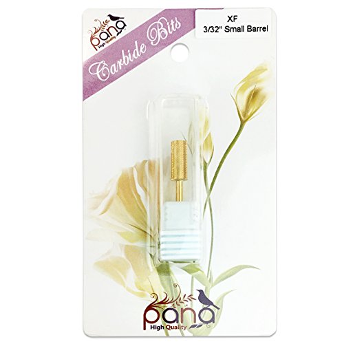 Pana 3/32" Safety Nail Carbide Bit - Gold Small Barrel Head (Grit: Extra Fine - XF) for Electric Dremel Drill Machine