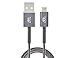 MOS Spring Micro USB Cable, NOT FOR IPHONE, Aluminum Heads with Spring Relief, Deep Grey, 10 ft