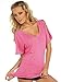 Kavio! Women Snow Jersey V Neck Raglan Dolman Sleeve W. Shoulder Slits