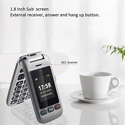 artfone Flip Cell Phone for Elderly,Unlocked Big Button Senior Mobile