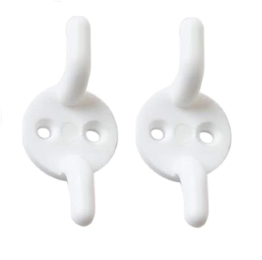 Merriway® BH01554 (2 Pcs) Rope Cord Cleat Hooks, 50mm (2 inch) Plastic White - Pack of 2 Pieces