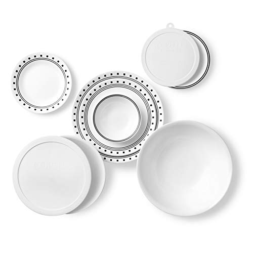 Corelle 78Piece Service for 12, Chip Resistant, City Block Dinnerware