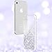 Maxdara for Glitter Liquid Women Case Tempered Glass Screen Protector Floating Bling Sparkle Luxury Pretty Protective Girls(Silver)
