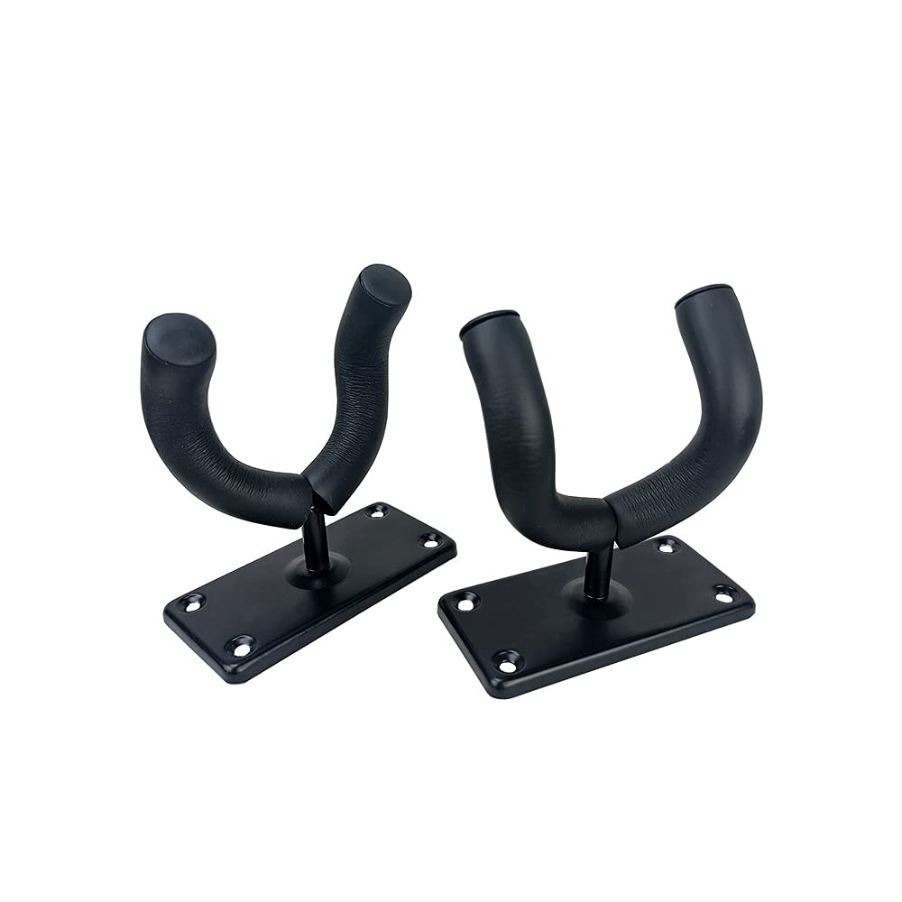 Tiardey 2pcs Wall Mount Hanger Holder Hook Stand Sturdy Guitar Wall Hangers with Thick Sponge for Electric Guitars, Bass, Ukulele, Mandolin, Banjo