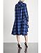 olrain Womens Plaids V Neck Long Sleeve Irregular Hem Casual Shirt Dress Large Blue