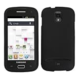 Rubber Coated Plastic Phone Case Cover Black for Samsung Galaxy S Replay 4G T699