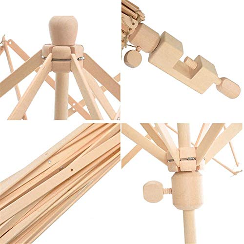 Wooden Swift Wool Yarn String Winder Holder,Knitting Umbrella Thread Fiber String String Winder, Hand Operated Winder, Ball Winders for Winding Lines Yarns Fiber Patchwork Sewing Supplies - Thumbnail 4