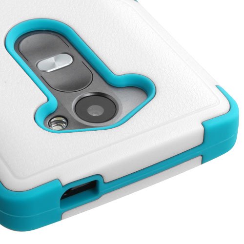 LG LEON Case ; Phonelicious (Tm) For LG LEON (C40) LG POWER (L22C) Heavy Duty Rugged Impact Armor Symbiosis Hybrid Dynamic Verge Case Robust Phone Tuff Cover + Premium Clear Screen Protector Combo & Phonelicious® Stylus Pen (WHITE/TEAL TUFF)