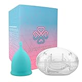 Menstrual Cup -Reusable Diva Cups Menstrual Period Cup - Tampon and Pad Alternative - Regular Flow with Free Bag - Flex Mooncup Menstrual Cup - FDA Approved(Turquoise,Small)