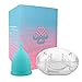 Menstrual Cup -Reusable Diva Cups Menstrual Period Cup - Tampon and Pad Alternative - Regular Flow with Free Bag - Flex Mooncup Menstrual Cup - FDA Approved(Turquoise,Small)