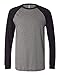 Men's Baseball Jersey Tee (Deep Heather/ Black) (Small)