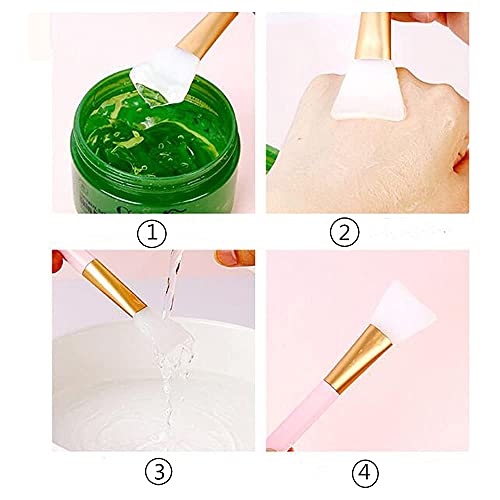 3pcs Mud Face Mask Brushes Silicone Soft Facial Mud Clay Charcoal Applicator Moisturizers Hairless Eye Body Lotion Butter Makeup Cosmetic DIY Tools Pinkiou