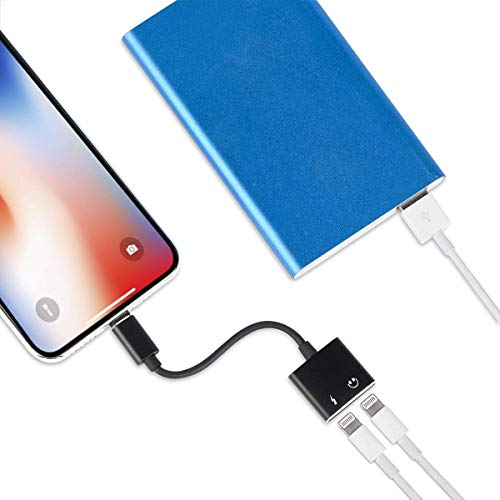 3.5 mm Jack Headphone Adapter for iPhone Xs/Xs Max/XR/ 8/8 Plus / 7/7 Plus for iPhone Dongle Aux 2 in 1 Accessories Splitter Adaptor Charger Cables & Audio Connector Support All iOS Systems - Black - Thumbnail 3