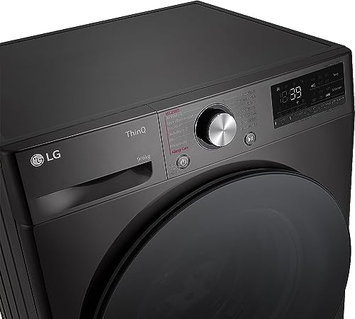 LG W4WR7096YB, Klasse D, Frontlader-Waschtrockner 9-6 kg, 62 x 60 x 85 cm, Wi-Fi, AI Direct Drive, Tiefenreinigung mit Dampf, TurboWash 360, Große Kapazität, Außentür aus gehärtetem Glas, Weiß 2