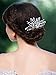 Yean Pearl Bridal Hair Comb Silver Leaf Wedding Hair Piece Crystal Hair Accessories for Women and Girls