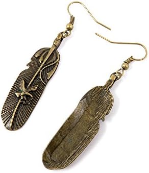 50 Pairs Earring Jewelry Making Charms Antique Bronze Findings Hooks Supplies Wholesale Supply Handmade A3MZ5 Eagle Feather