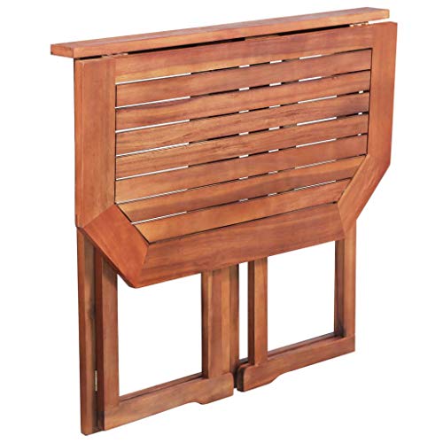 Festnight Balkontisch | Garten-Esstisch | Outdoor Esszimmertisch | Klappbar Gartentisch | Terassentisch | Holz Tisch | Balkon Esstisch | Massives Akazienholz 90 x 50 x 75 cm – Bild 6