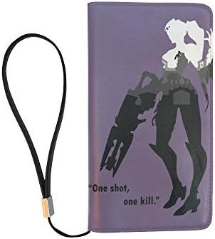 One Shoot One Kill Men'S Wallet Clutch Bag Handbag Organizer Zipper Purse With Wrist Strap