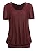 BAISHENGGT Women's Short Sleeve Pleated Front Mesh Blouse