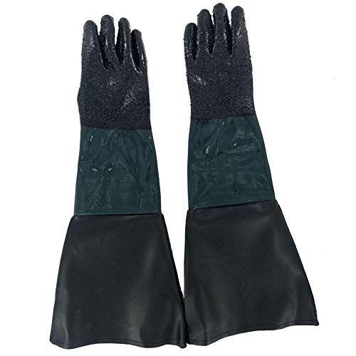ColouredPeas 23.6" Sandblasting Protection Rubber Gloves for Sandblast Cabinets