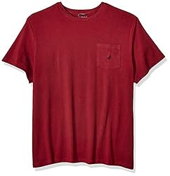 Nautica mens Solid Crew Neck Short Sleeve Pocket