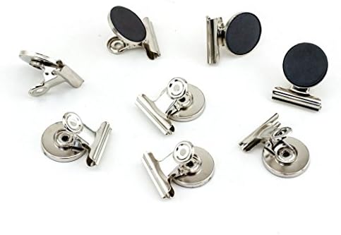 Mememall Fashion Silver-tone Refrigerator Magnet Hook Clips Notes Photo Displays Office Organization