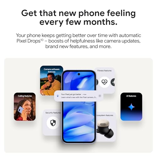 Google Pixel 9a con Gemini: teléfono inteligente Android desbloqueado con cámara increíble y edición de fotos con IA, batería para todo el día y seguridad potente - Iris - 128 GB