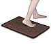 LANGRIA Memory Foam Bath Mats Non-Slip Bathroom Rugs Water Absorbent Fast Dry Soft Comfortable Stylish Coral Fleece Surface, 17''x 24'' (Brown)