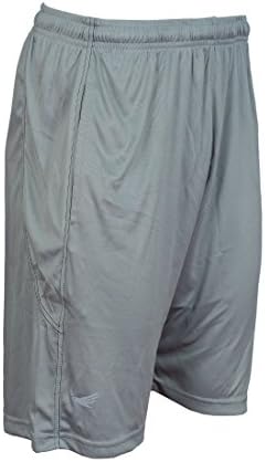 SALMANS Men's Micro Dri Athletic Shorts 9"- Developed for Running and Training (Medium, Grey)