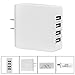 ETvalley 4 Port Multi USB Charger Portable Charging Station USB Plug Adapter for Charging iPhones, iPods and Androids (36W/American Standard Series)