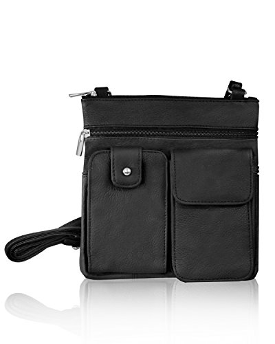 Cowhide Leather Crossbody Mini Purse Organizer Travel Bag