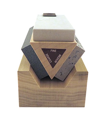 Genuine 3 Stone Arkansas Full Size 4" Tri Hone Whetstone Knife Sharpening System with Silicon Carbide (Coarse), Soft (Medium) and Hard (Fine) Stones 4" X 1" X 1/4" TRI-4