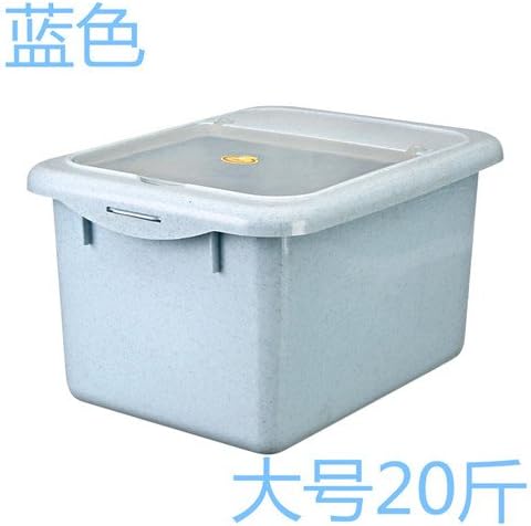 Storage Jar / Containers/Storage Boxes,Chu Mi-box cylinder 20 kg load 10kg/15 kilos of rice moth plastic rice bucket bucket with lid kitchen storage,"Blue 20"